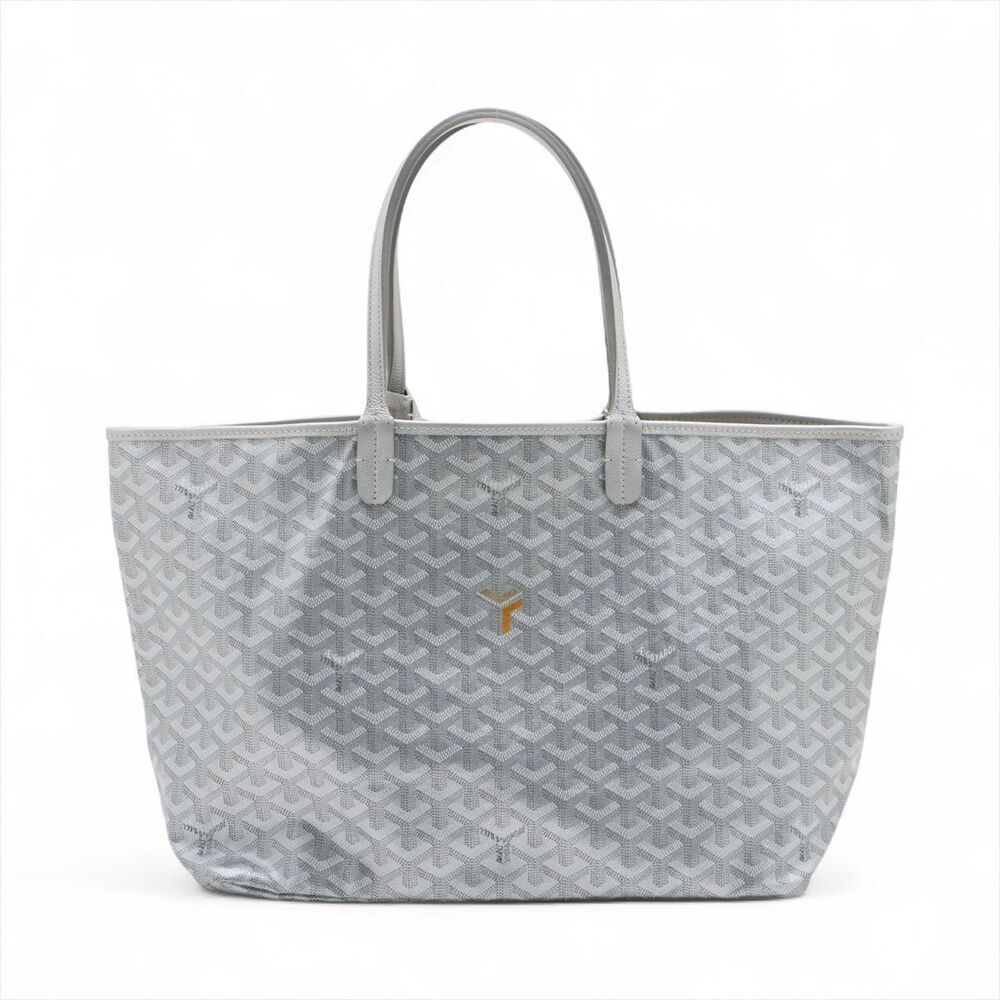 Goyard Saint Louis Leather Tote Bag Silver